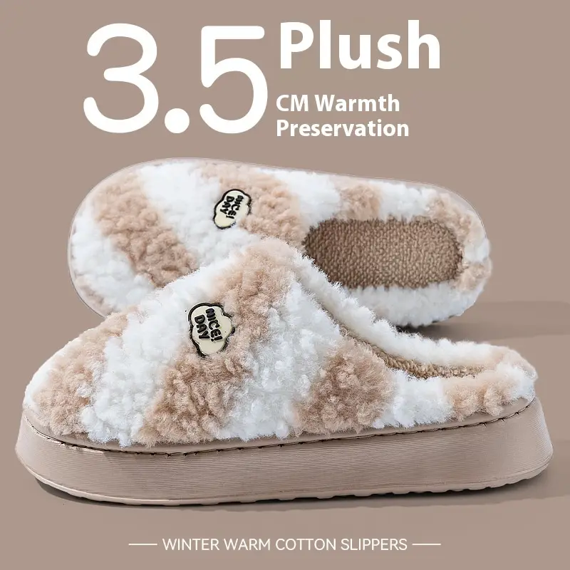 Women's Warm Non-slip Mute Velvet Cotton Slippers