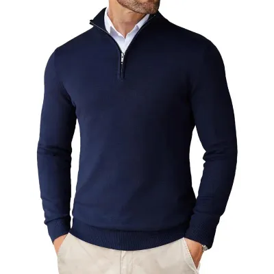 Autumn Men's Season Zipper Sweater Ultra-thin Lightweight
