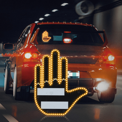 Funny New LED Illuminated Gesture Light Car Finger Light With Remote Road Rage Signs Middle Finger Gesture Light Hand Lamp 11