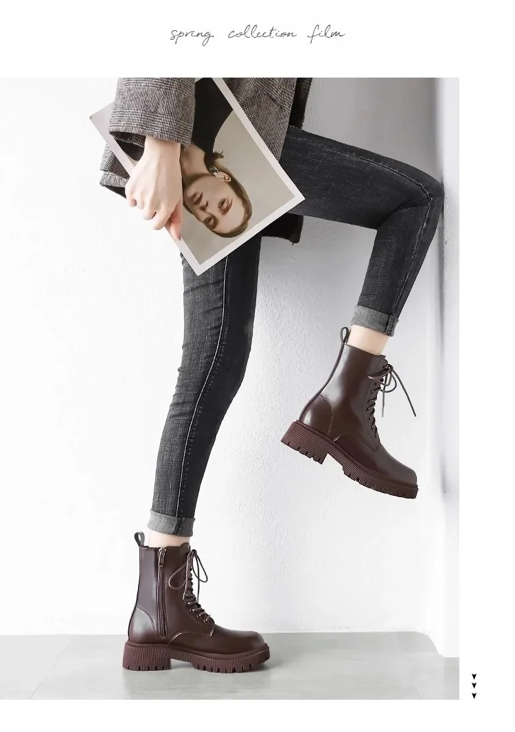 Martin40サイズ Height-increasing Martain Thick Bottom Hot Motorcycle Boots