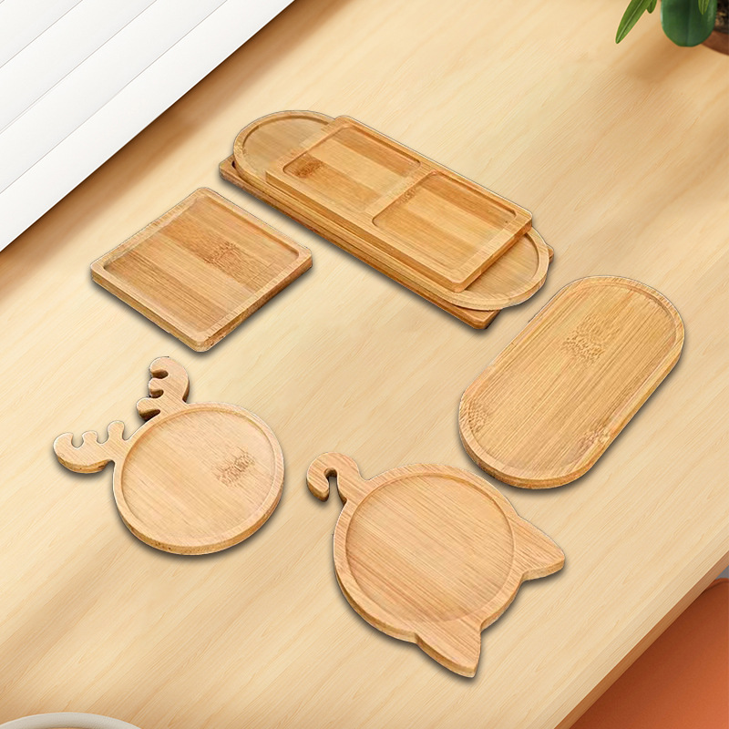 Round Bamboo Cup Mat Creative Tea Tray Heat Proof Mat