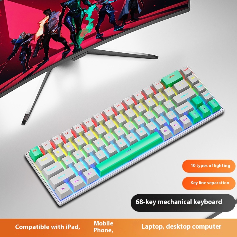 K68 Mechanical Computer Notebook Wired Keyboard 7