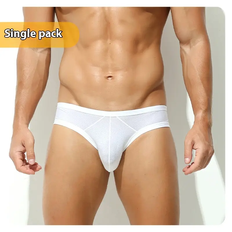 Sexy Back Hollow Men's Briefs Low Waist Sexy Three-dimensional
