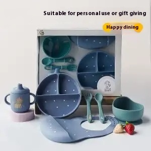 Children's Tableware Set Solid Food Bowl Spoon Baby Gift Package
