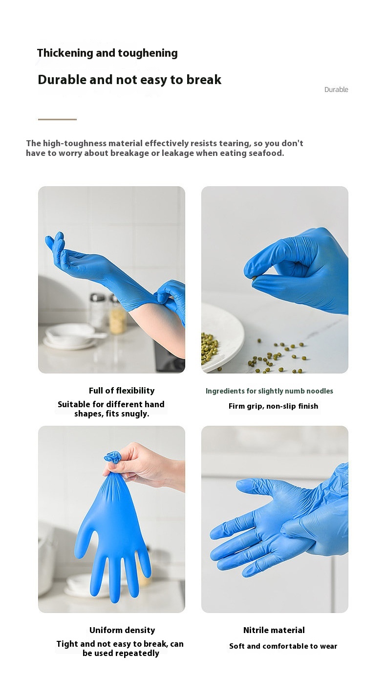 Gants en nitrile de qualité alimentaire verts et vert foncé pour cuisine et préparation des aliments