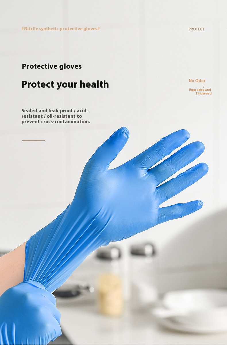 Gants jetables en nitrile rouges et orange, pack de 100, étanches et sûrs pour les aliments