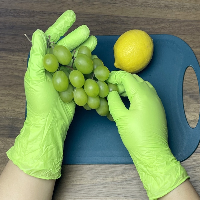 Gants en nitrile épaissis blancs et bleus pour la manipulation des aliments et l'hygiène