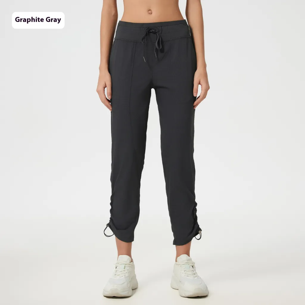 Quick-drying Breathable Running Fitness Straight Cropped Pants Ice Casual All-matching - Graphite Gray