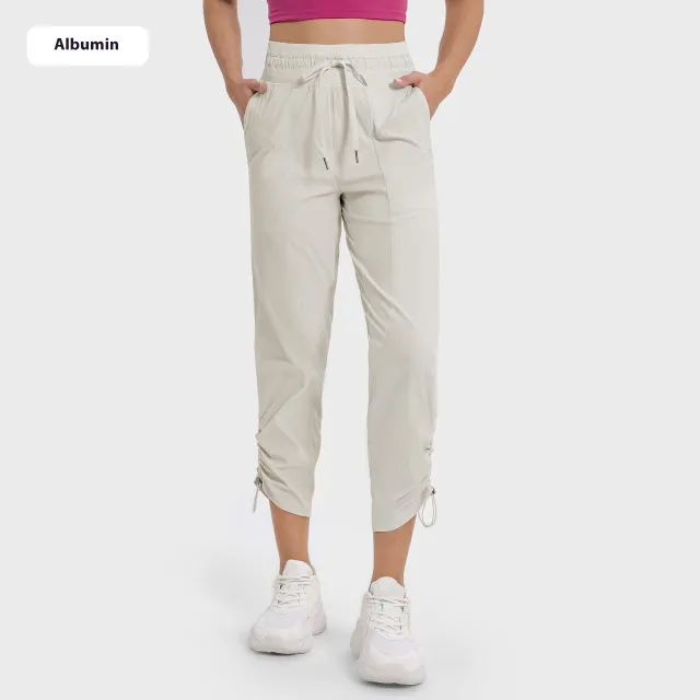 Quick drying Breathable Running Fitness Straight Cropped Pants Ice Casual All matching Albumin - Shop at LoveMi