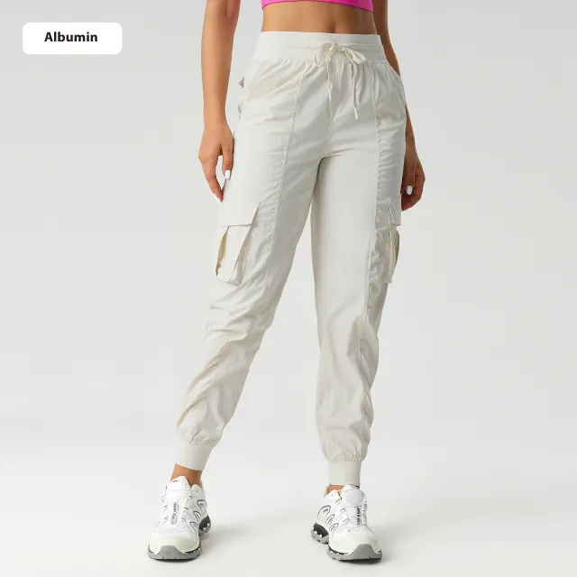 Outdoor Loose Tappered Mid waist Overalls Women's Thin Quick drying Breathable Albumin - Shop at LoveMi