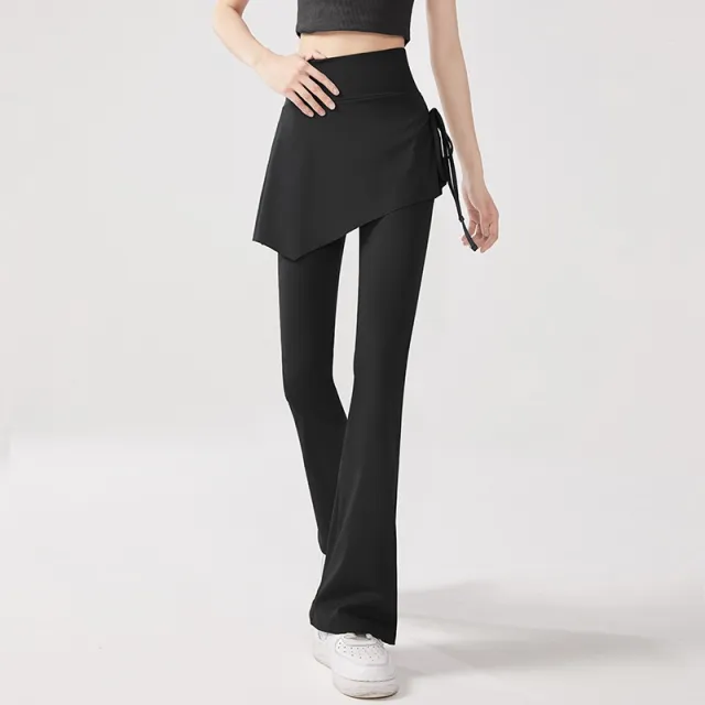 Fake Two piece Skort High Waist Hip Lift Tight Anti exposure Black - Shop at LoveMi