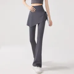 Fake Two-piece Skort High Waist Hip Lift Tight Anti-exposure - Gray - View 1
