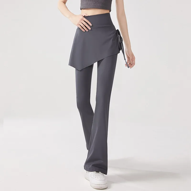 Fake Two-piece Skort High Waist Hip Lift Tight Anti-exposure - Gray