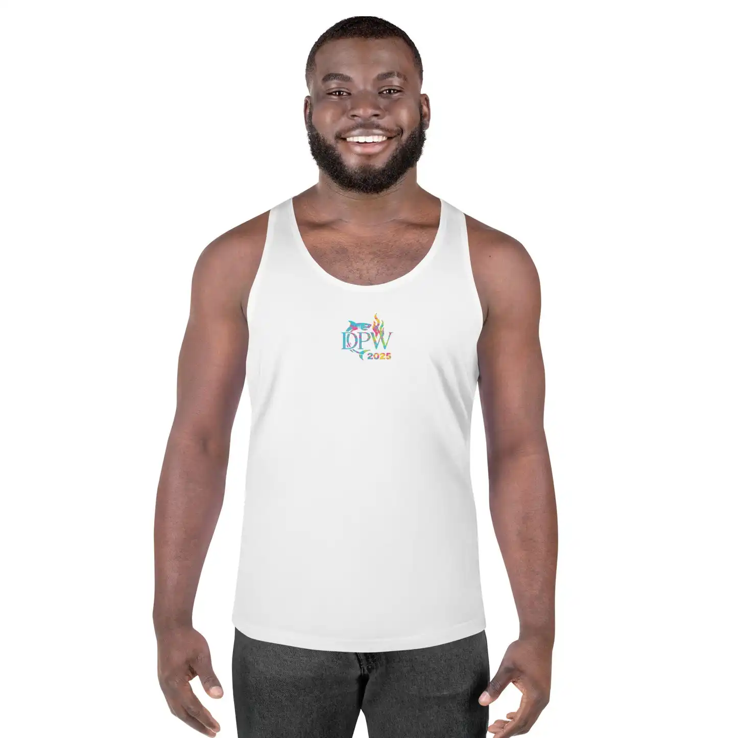 Men's Sleeveless Tank Top with Graphic Print for Sports and Casual Wear