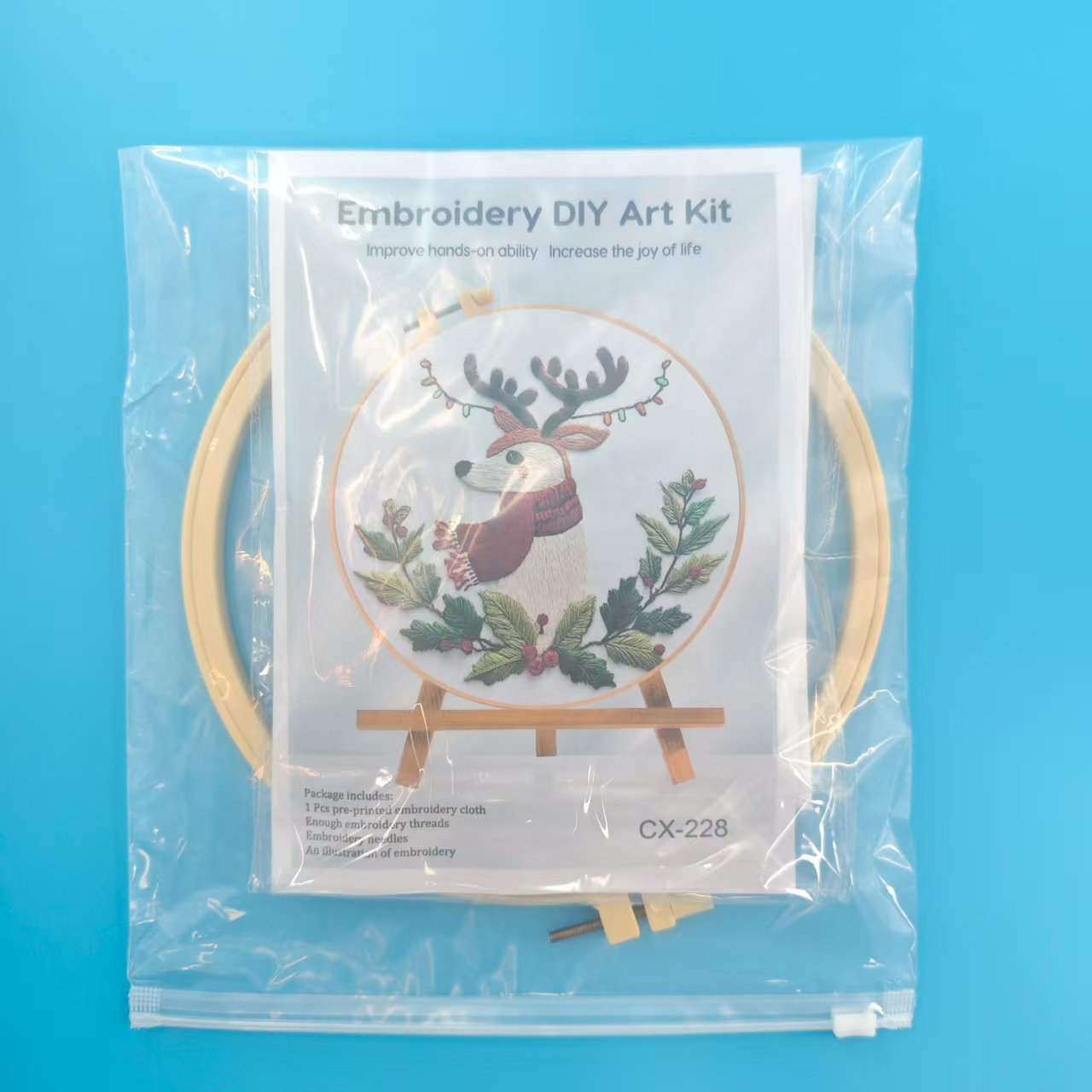 Christmas Deer Embroidery Kit English Instructions