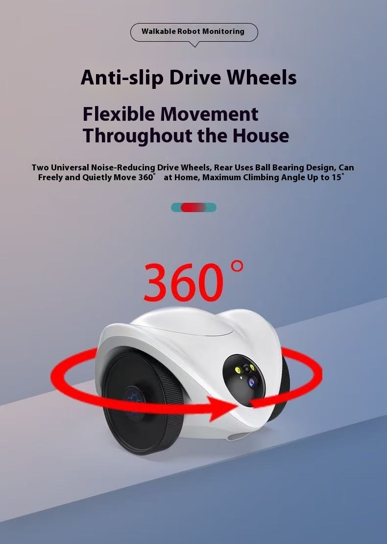 App-Controlled Pet Robot Camera Showing 360° Movement and WiFi Connectivity