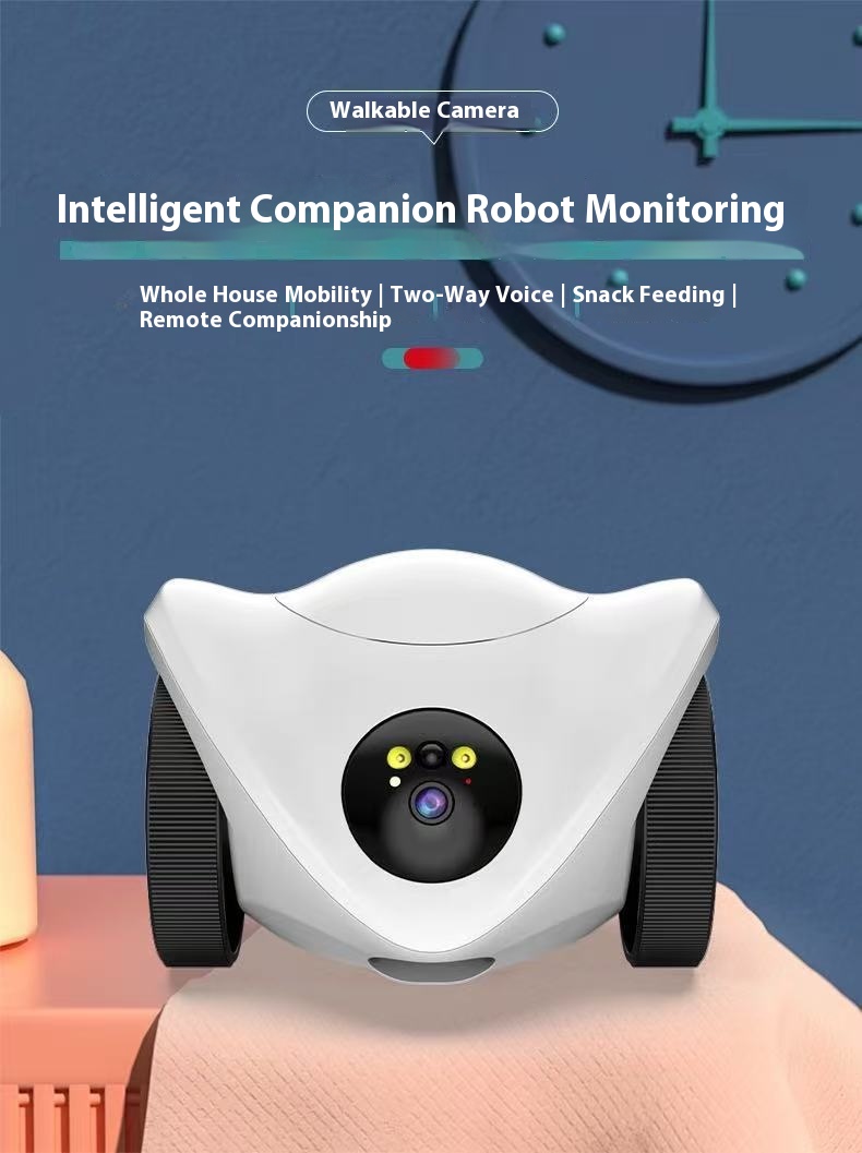 Two-Way Audio Pet Monitor Robot with Built-In Speaker and Microphone for Pets