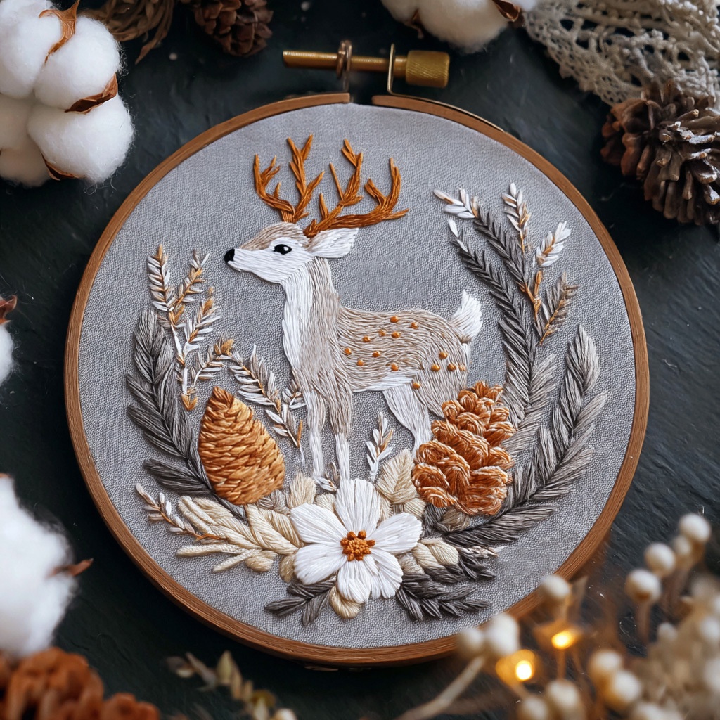 Christmas Animal Embroidery Kit English Description — image 1