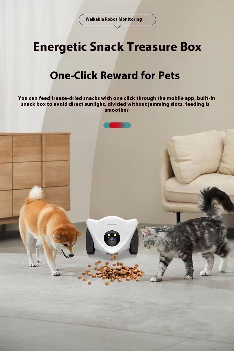 Pet Robot Camera Anti-Slip Drive Wheels for Smooth 360° Navigation on Any Floor