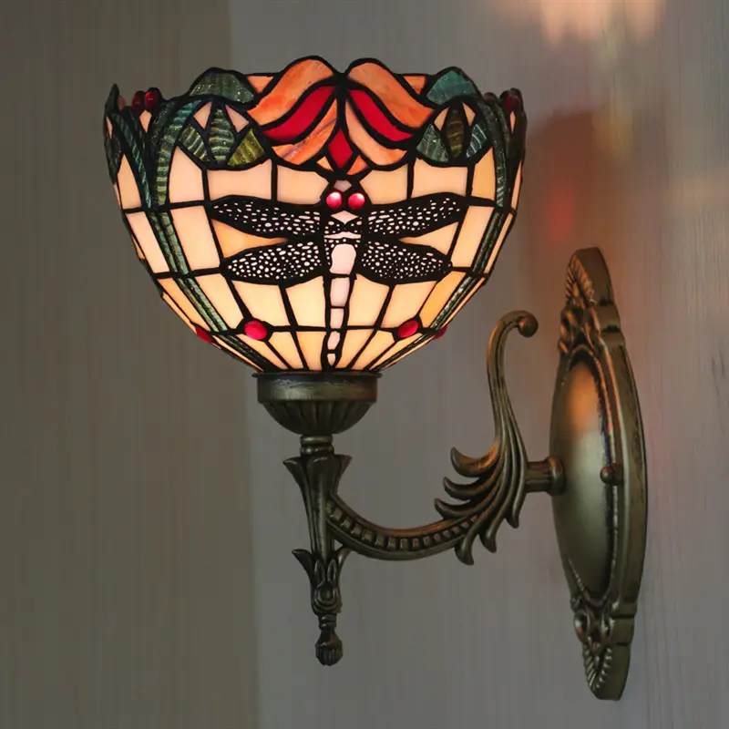 European Retro Creative Dragonfly Wall Lamps