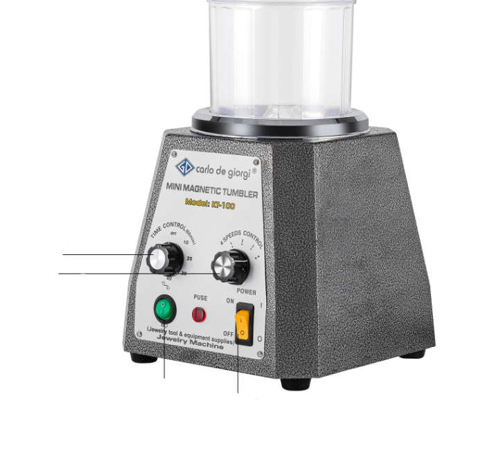 KT-100 Magnetic Polishing Machine Is A Tool For Deburring And Rust Removal Of Gold, Silver And Copper Parts