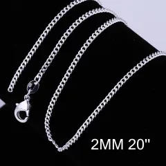 Silver-plated silver car flat necklace - 50Cm - View 1
