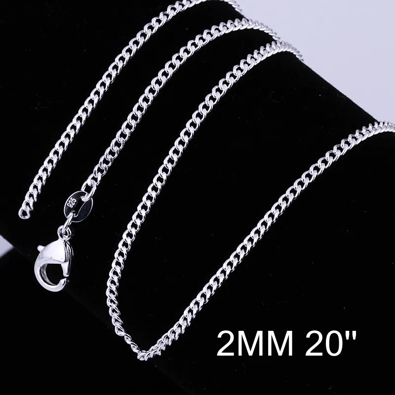 Silver-plated silver car flat necklace - 50Cm
