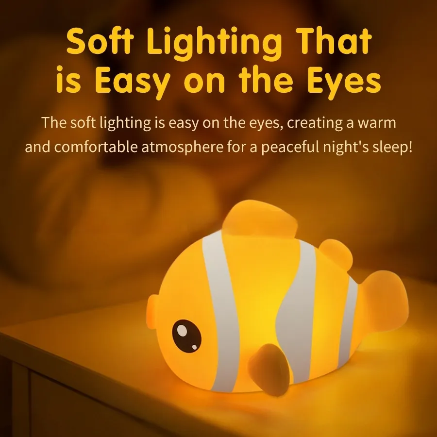 Clownfish Silicone Night Lamp Bedside Sleeping Holiday