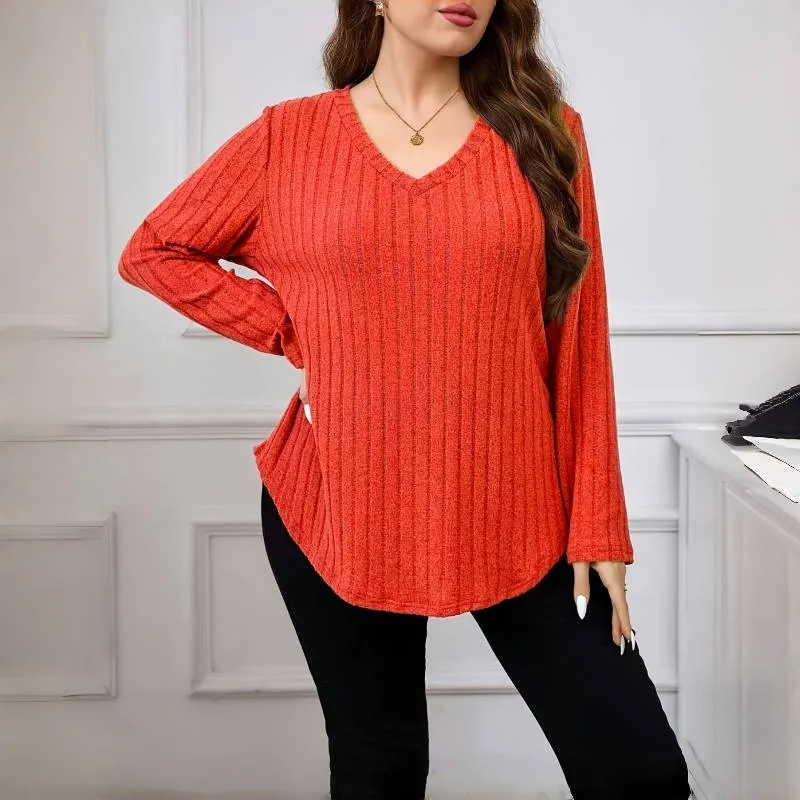 Polyester Fiber Women's Versatile Top - Orange