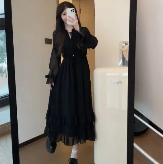 Small White Dress Women's Clothing French Waist tight Black - Shop at LoveMi