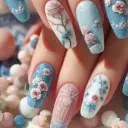 Guofeng Begonia Fake Short T Flower Cold Temperament White 24 Pieces Wear Nail Polish Pieces view 1