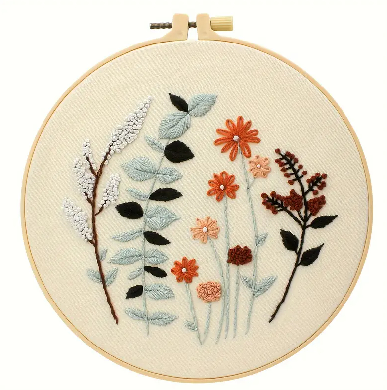 Handmade Embroidery New Flower And Grass Material Package Three-dimensional Flower Butterfly Plant
