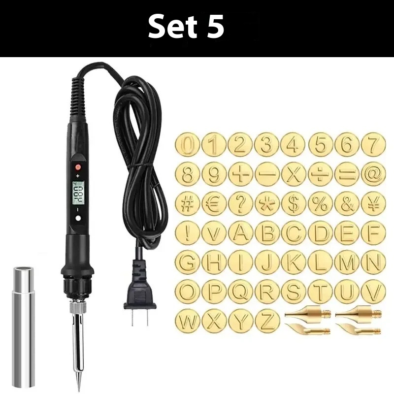 26 English Letters Carving Head Electric Soldering Iron Digital Heat Transfer Patch Head DIY Production Pyrography Head Package