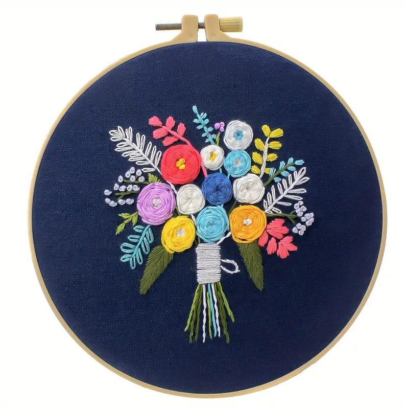 Handmade Embroidery New Flower And Grass Material Package Three-dimensional Flower Butterfly Plant