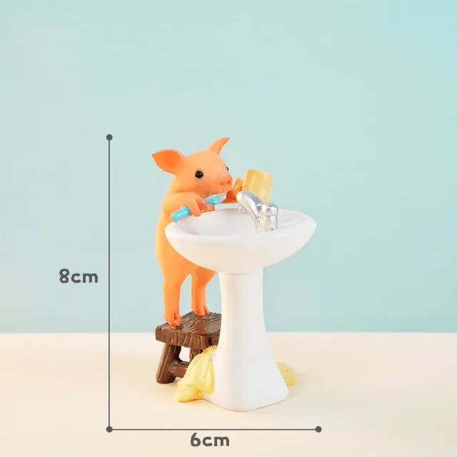 Resin Toilet Pig Frog Figurine Free Gift Car Decoration Wash Up - Shop at LoveMi