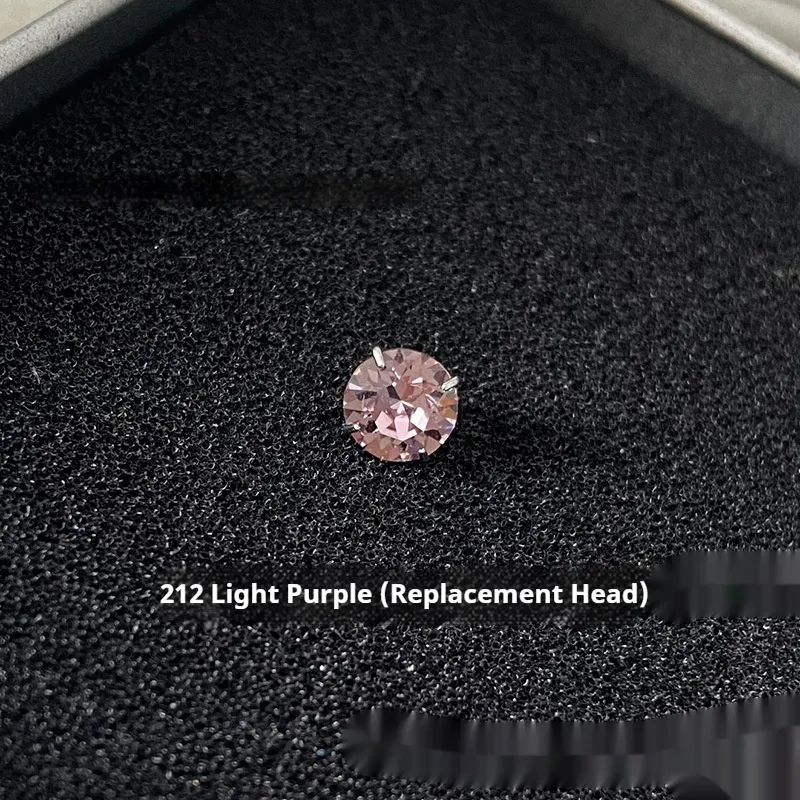 Titanium Steel 09 Teeth 4 Claws Inlaid Ear Studs Replacement Single Head - Light Purple