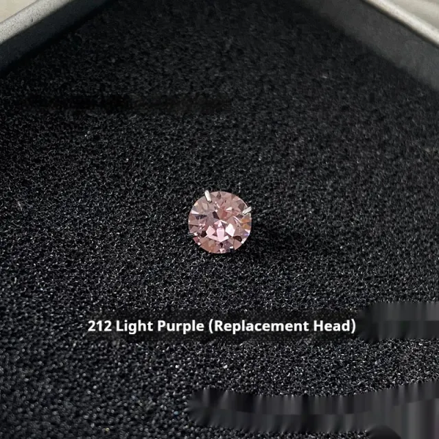 Titanium Steel 09 Teeth 4 Claws Inlaid Ear Studs Replacement Single Head Light Purple - Shop at LoveMi