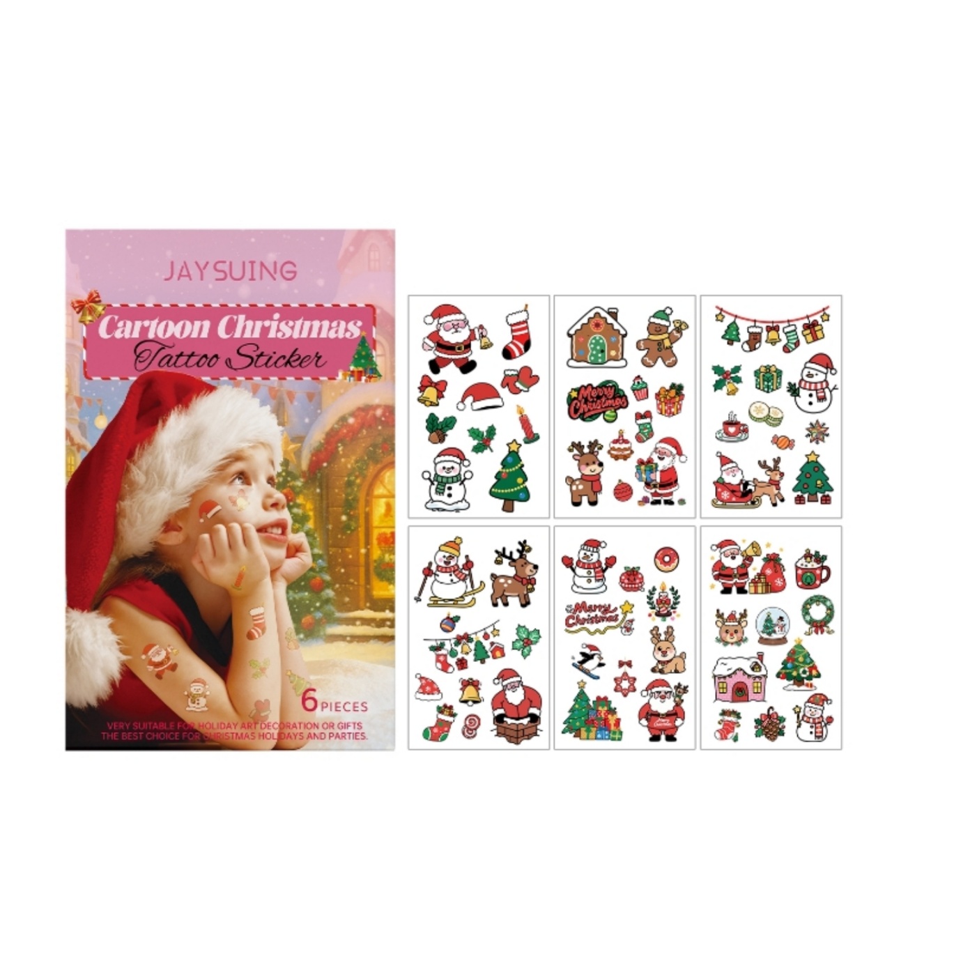 Cartoon Christmas Tattoo Stickers