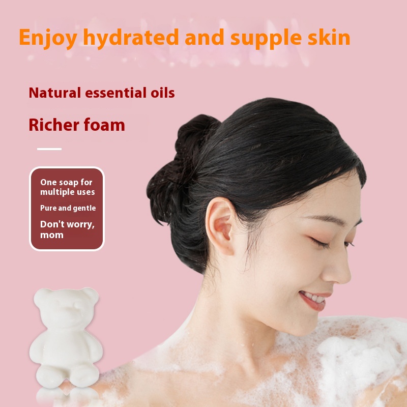 Cute Cartoon Colorful Bear Handmade Essential Oil Soap