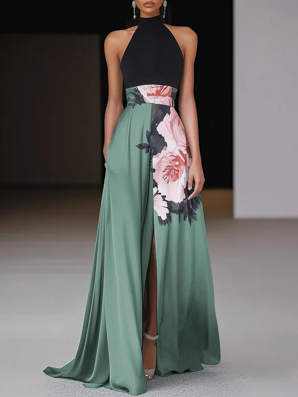 فستان مستقل بدون أكمام بطباعة رقمية