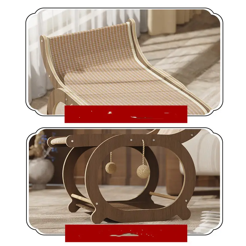 One Piece Solid Wood Sisal Mat, Scratch Resistant Cat Bed