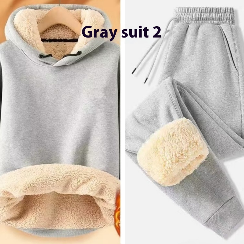 Men's Fleece Hoodie Winter Lined Padded Warm Keeping Loose Hooded Sweater - Image 13