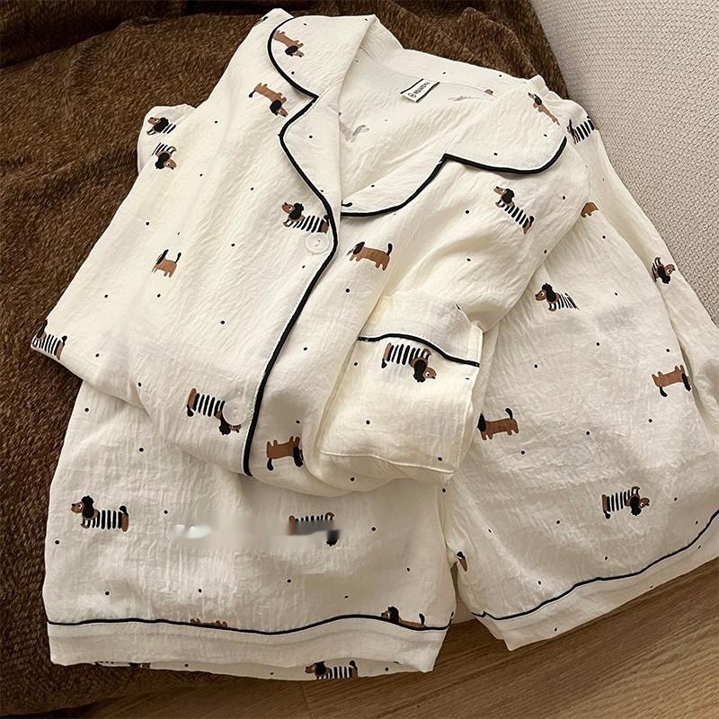 Home Clothing Suit Summer New Cardigan Pajamas Women's Summer