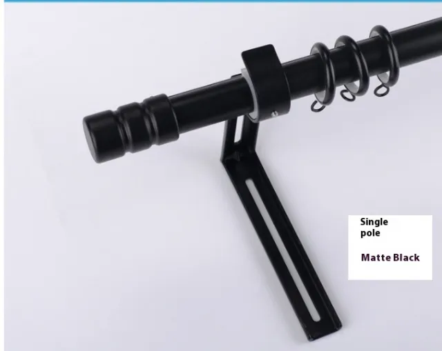 Aluminum Alloy Curtain Single Rod Rome Black Single Pole 1 M - Shop at LoveMi