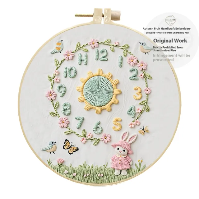 Clock Decoration Embroidery Diy Creative Simple Handmade Kit Material Package Cute Clock - Shop at LoveMi