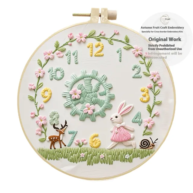 Clock Decoration Embroidery Diy Creative Simple Handmade Kit Material Package Lively Clock - Shop at LoveMi