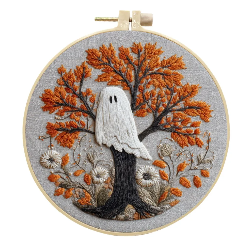 Embroidery Handmade Cloth Art Material Kit Sets Creative Handmade Needlework - Ghost In The Tree