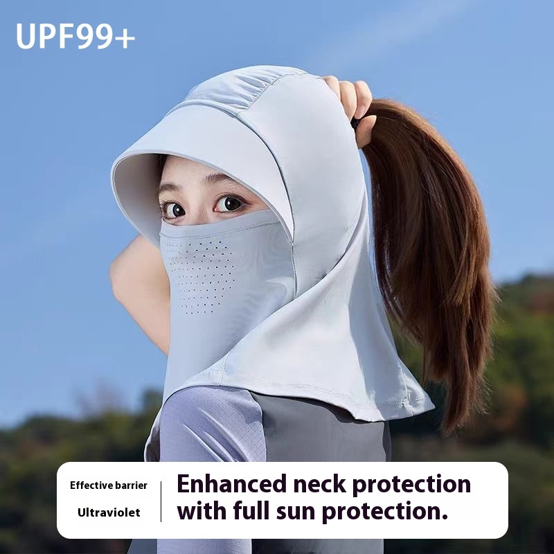 Sun Mask Integrated Sun Hat Outdoor Riding Hat