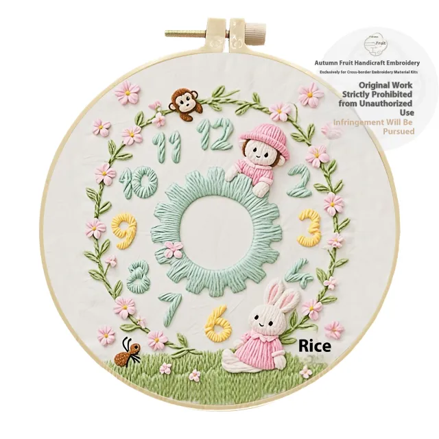 Clock Decoration Embroidery Diy Creative Simple Handmade Kit Material Package Playful Clock - Shop at LoveMi