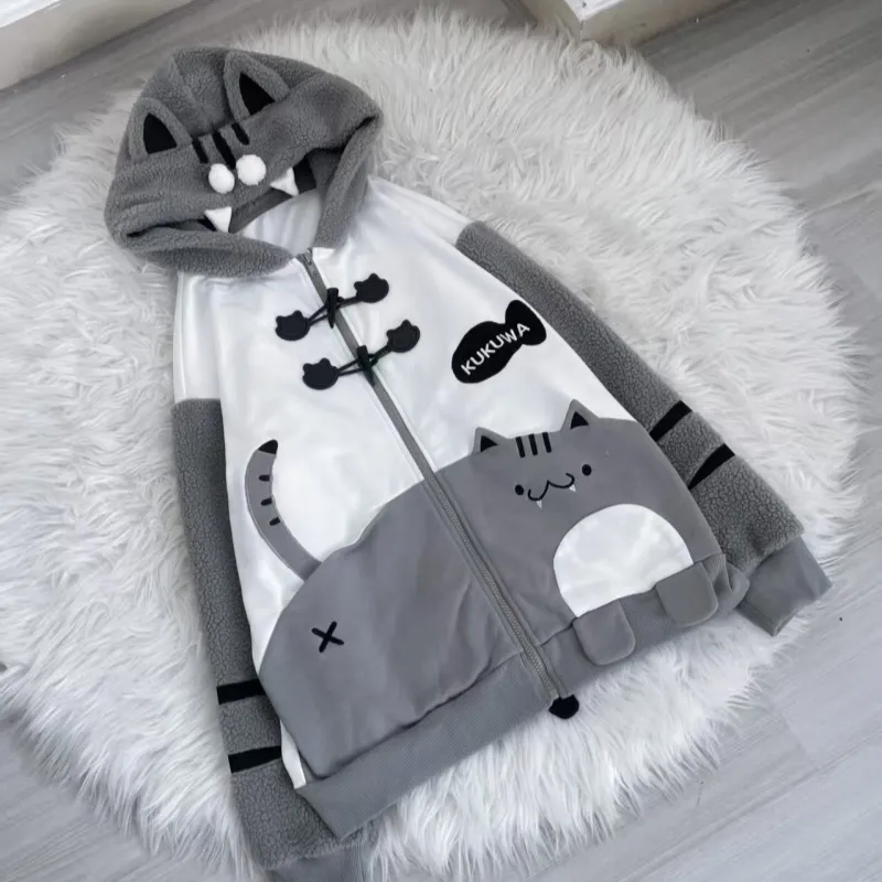 Retro Alphabet Embroidered Hoodie Women's Autumn And Winter New - Light Gray